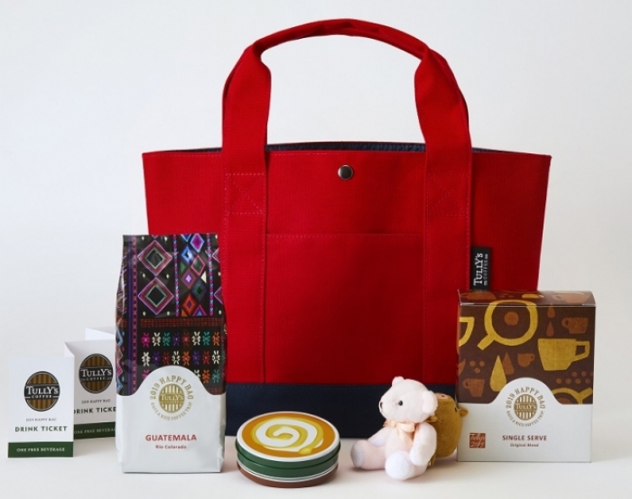 「3,000円 オリジナルトートバッグ （レッド/ベージュ） 」（写真：タリーズコーヒージャパンの発表資料より）