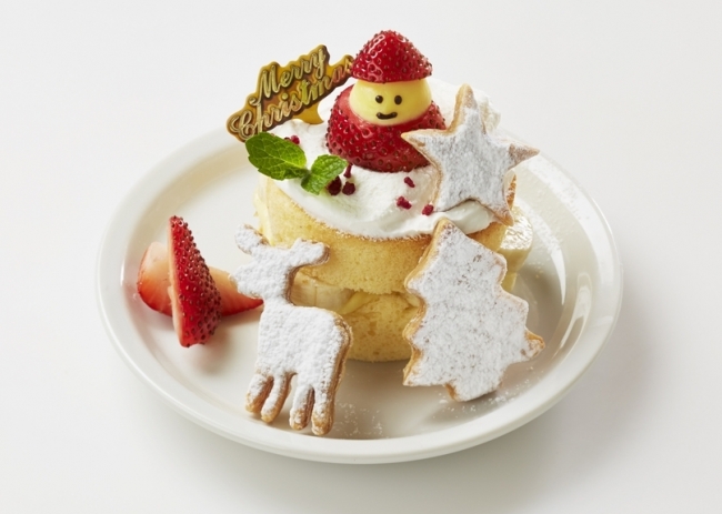 「イチゴ雪だるまのキッズパンケーキ」