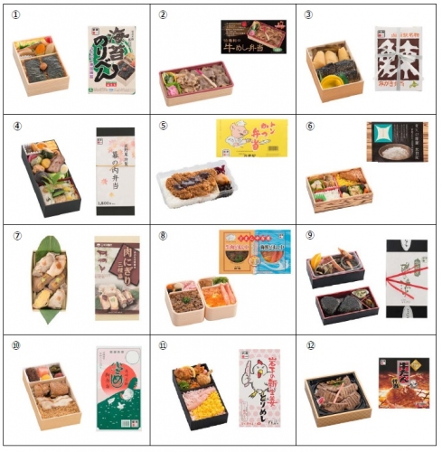 受賞した駅弁一覧（画像:JR東日本の発表資料より）