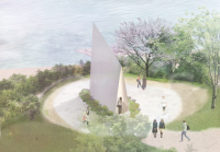 気仙沼市が建設を計画している復興祈念モニュメントの完成予想図（イメージ図：レディーフォーの発表資料より）
