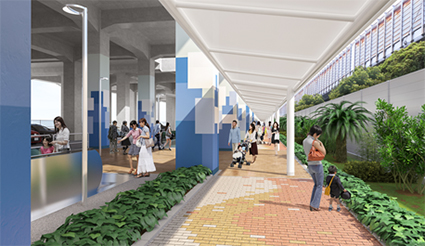 動く歩道のイメージ。