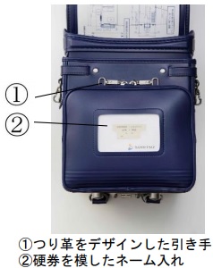 「デザインランドセルの引き手とネーム入れ」（画像:相模鉄道の発表資料より）