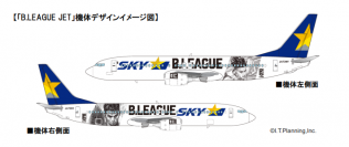 「B.LEAGUE JET」のイメージ。（画像: スカイマークの発表資料より）