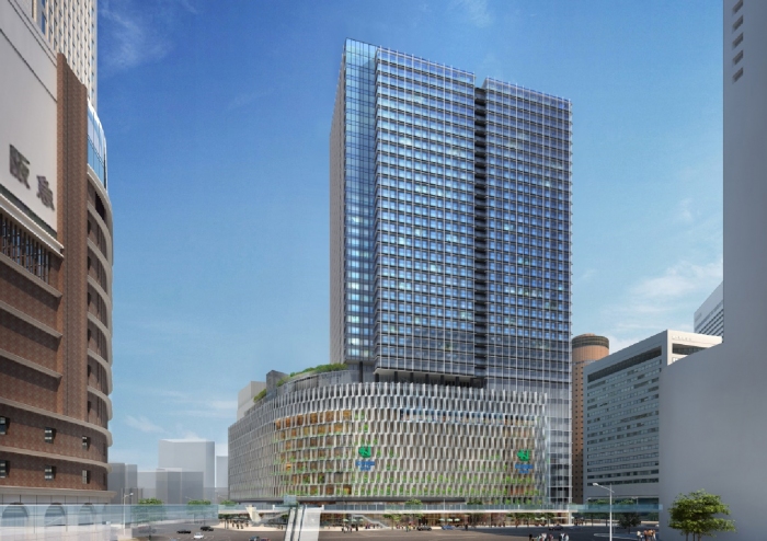大阪梅田ツインタワーズ・サウスの完成イメージ（阪神電気鉄道など発表資料より）