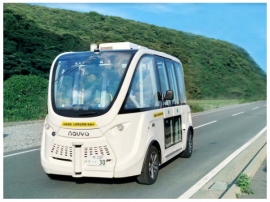 自動運転バスNAVYA ARMA(SBドライブ発表資料より) 自動運転バスNAVYA ARMA(SBドライブ発表資料より)