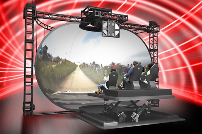 世界ラリー 体感アトラクションのイメージ。（画像: トヨタ自動車の発表資料より）