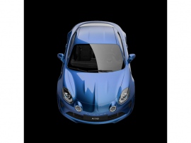 国内30台の限定発売となる「アルピーヌ A110 ブルー アビス」、ベースはA110 リネージで、消費増税前の価格は829.0万円だ