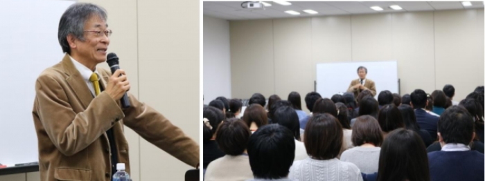 ＪＰホールディングス＜２７４９＞（東１）のグループ企業、日本保育サービスは、東京本部にて、学童クラブ・児童館で施設長として働く放課後児童支援員を対象に、「親力」などで知られる教育評論家の親野智可等（おやのちから）氏による講演を実施した。