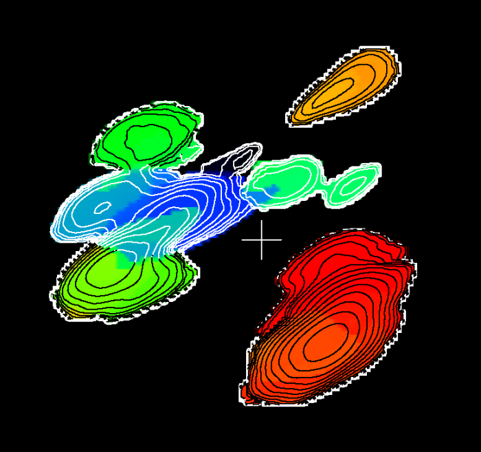 電波望遠鏡群により観測された原始星から放たれる熱波 （c） 国立天文台, Burns et al.