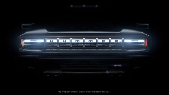 GMC・ハマーEVのティザー（画像: GM発表資料より）