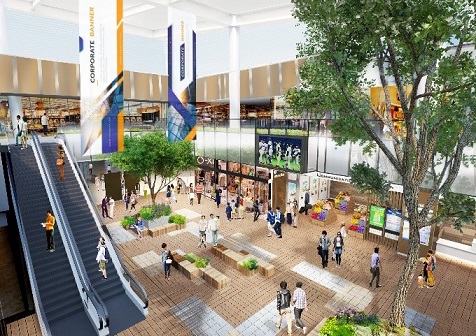 吹き抜けとなる大空間のイメージ。