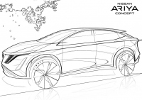 ニッサン アリア  コンセプトの塗り絵（画像: 日産自動車の発表資料より）