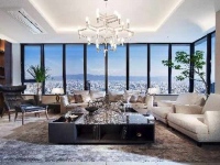 積水ハウスの36階建ての超高層ZEH-M「グランドメゾン上町一丁目タワー」(大阪市中央区)。高性能真空複層ガラスの大開口が魅力