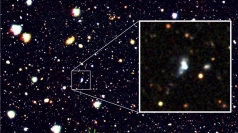研究グループが発見した形成初期の銀河「HSC J1631+4426」 （c） 国立天文台／Kojima et al.
