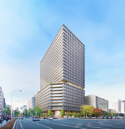 淀屋橋駅西地区再開発事業の完成イメージ（住友商事発表資料より）