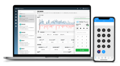 音声解析AI電話「MiiTel（ミーテル）」の自動文字起こしイメージ。（画像: レブコムの発表資料より）