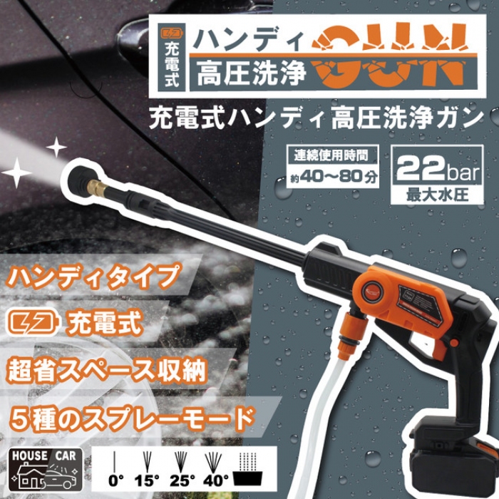 11月下旬に発売される充電式ハンディ高圧洗浄ガン（画像：ヒロ・コーポレーション発表資料より）