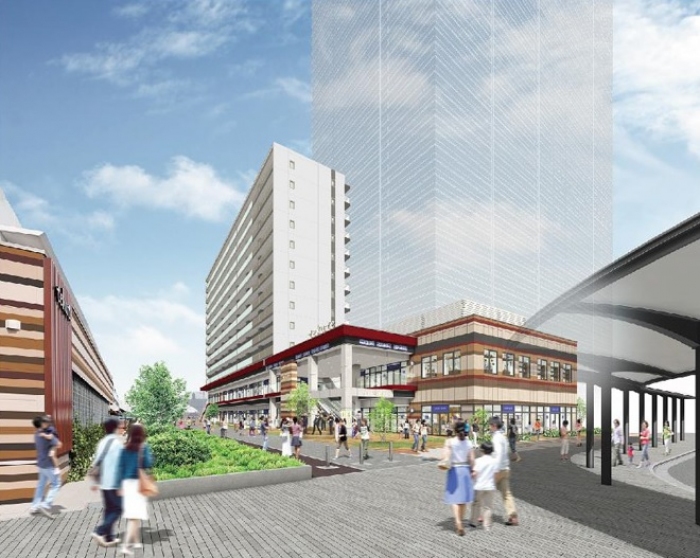 商業施設併設型賃貸住宅の完成イメージ（画像: JR東日本の発表資料より）