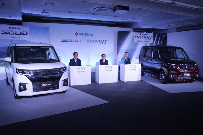 新型ソリオ発表会の様子。（画像: スズキの発表資料より）