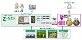 JA全農の営農管理システムとザルビオフィールドマネージャーの連携イメージ（JA全農発表資料より）