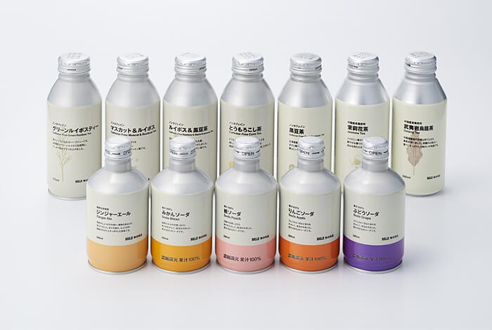 アルミ缶のオリジナル飲料（良品計画発表資料より）