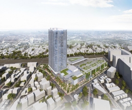 東金町1丁目再開発の完成予想図のCG（三菱地所など発表資料より）