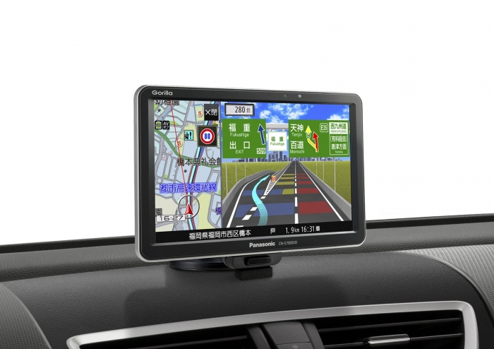 SSDポータブルナビゲーション「ゴリラ」車載イメージ（画像：パナソニック発表資料より）