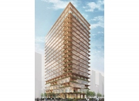 三井不動産と竹中工務店が東京・日本橋で2025年竣工を目指している木造17階建てビルのイメージ。（三井不動産の発表資料より）