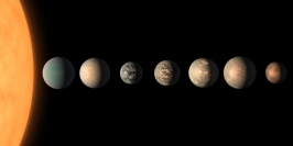 7つの地球サイズの惑星が存在すると考えられているトラピスト１星系 (c) NASA