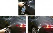 ペットボトルと電池を使用して濃密な泡洗車ができる電池式フォームガン（画像：きびだんご発表資料より）
