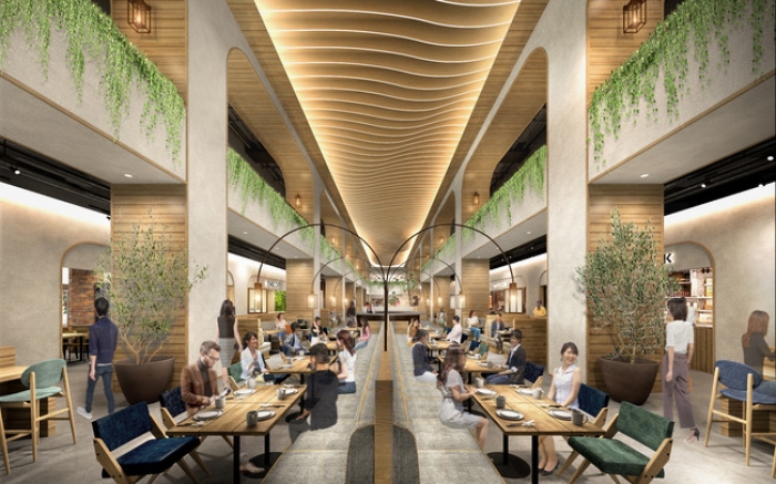 大型フードホールのイメージ（両備ホールディングス発表資料より）