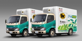 ヤマト運輸、トヨタ、日野の３社による、EVトラックでの集配業務の実証運行車両（画像: トヨタ自動車の発表資料より）