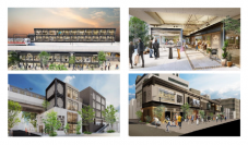 ミカン下北の完成イメージ。上2つはA街区、左下はC街区、右下はE街区のイメージ。（京王電鉄発表資料より）