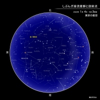 1月4日午前3時ごろの東京の星空　出典：国立天文台