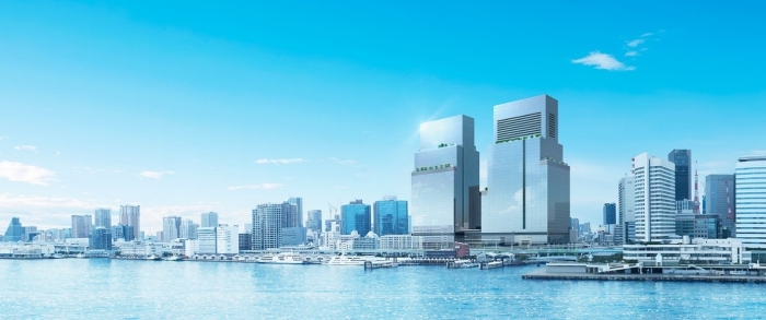 芝浦プロジェクトの完成イメージ（野村不動産など発表資料より）