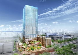 横浜市旧市庁舎街区活用事業の完成イメージ（三井不動産発表資料より）