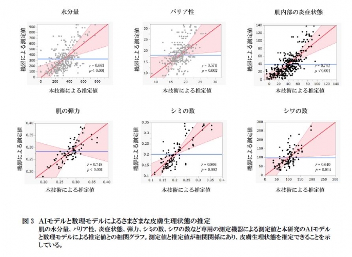 AIモデルと数理モデルによる様々な皮膚生理状態の推定（画像: ファンケルの発表資料より）