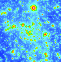 天の川銀河の中心。画像には写っていないが、中心部分には超大質量ブラックホールいて座A*があり、その位置は星野星の動きから推測されるという。ダスト雲やその大きさからここには写っていないが、X3aもこの写真の領域にある(c) Florian Peißker