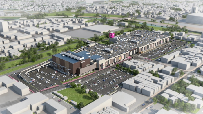 ゆめタウン飯塚の完成イメージ（イズミ発表資料より）