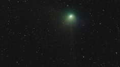 2023年1月～2月には、ZTF彗星が地球に接近した。写真は、2023年1月31日に国立天文台三鷹キャンパスで撮影されたZTF彗星（C/2022 E3）。(c) 国立天文台