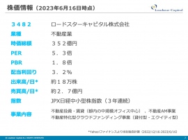 ロードスターキャピタル、不動産×テクノロジーで創業以来の増収増益 JPX日経中小型株指数3年連続選定 ロードスターキャピタル、不動産×テクノロジーで創業以来の増収増益 JPX日経中小型株指数3年連続選定