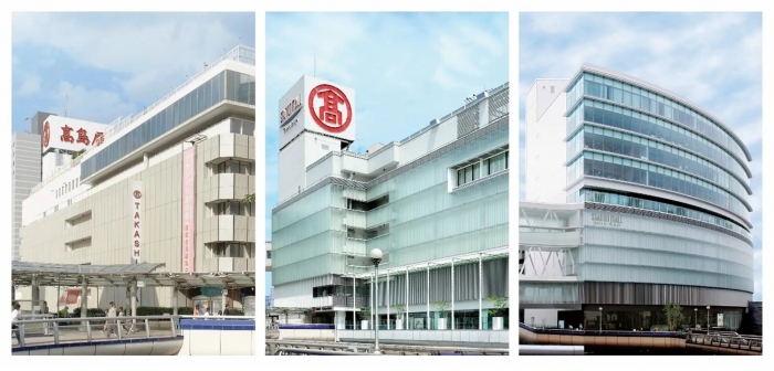 大規模リニューアルする柏高島屋ステーションモール。左から本館、S館、新館。（画像: 東神開発発表資料より）