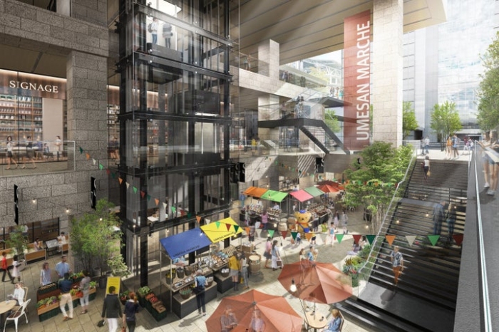 「サンクンガーデン」イメージ（日本郵政不動産発表資料より）