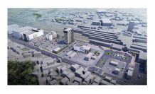 米原市東口再開発の完成イメージ（米原市発表資料より）