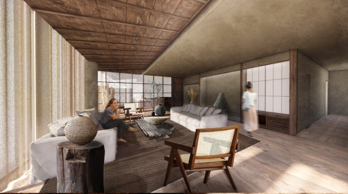  VIPルーム「LONGEVITY HOUSE」のリビングスペース