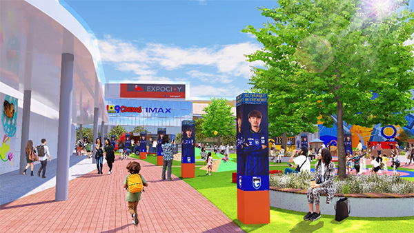 4面柱状デジタルサイネージのイメージ