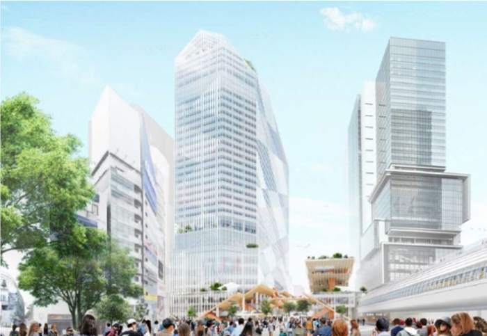 再開発の外観イメージ（東急など発表資料より）