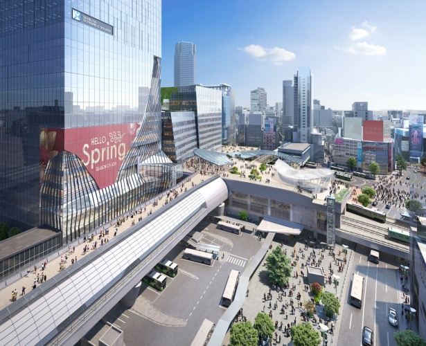 宮益坂交差点方面からの視点