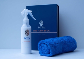 洗車後濡れたまま施行できる簡易コーティング剤OCTA BIO(画像: ノバコローナ発表資料より) 洗車後濡れたまま施行できる簡易コーティング剤OCTA BIO(画像: ノバコローナ発表資料より)