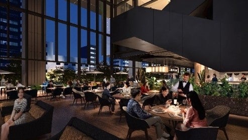 キャナルダイニングホールの開業イメージ（野村不動産発表資料より）